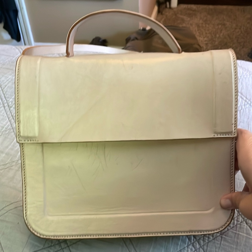 COS top handle crossbody leather bag